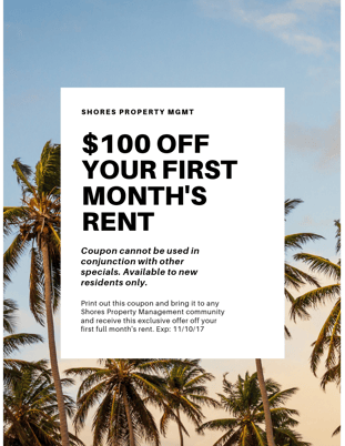 Rental coupon