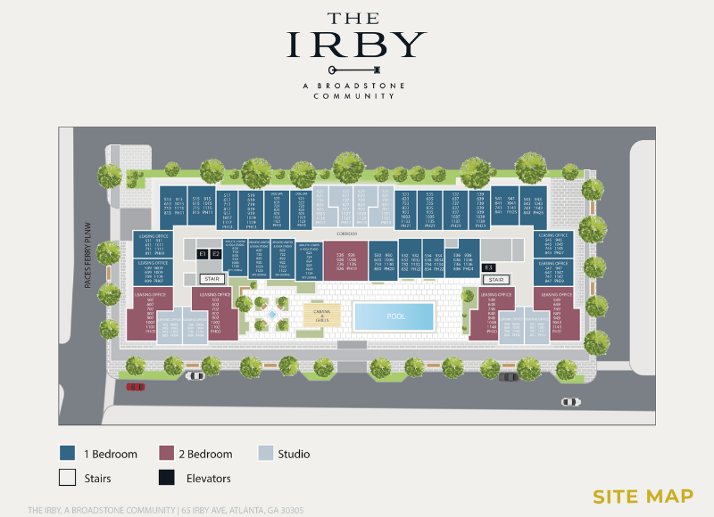 The Irby apartment community site map created by LCP Media