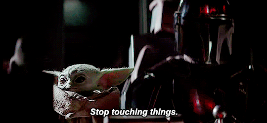 Baby Yoda Touching