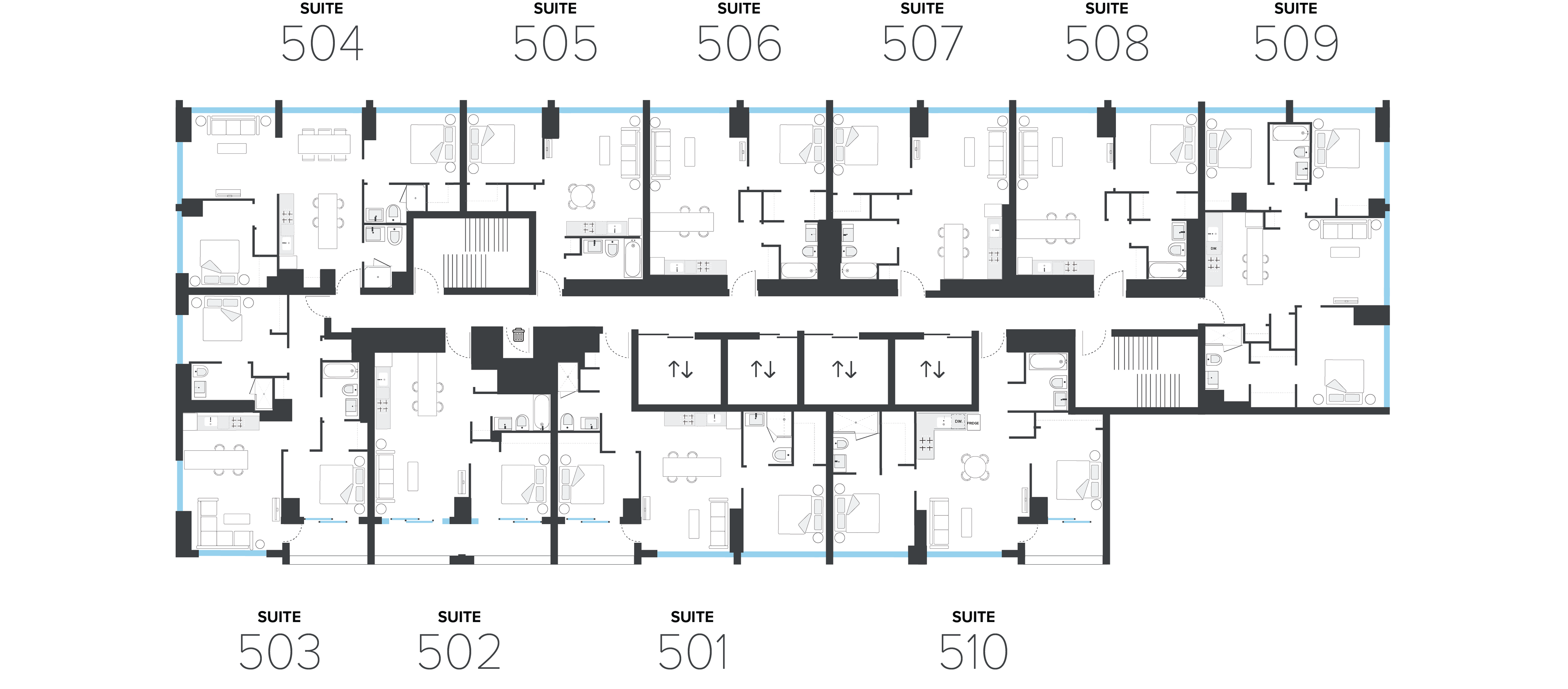 Floor Plate of an apartment building