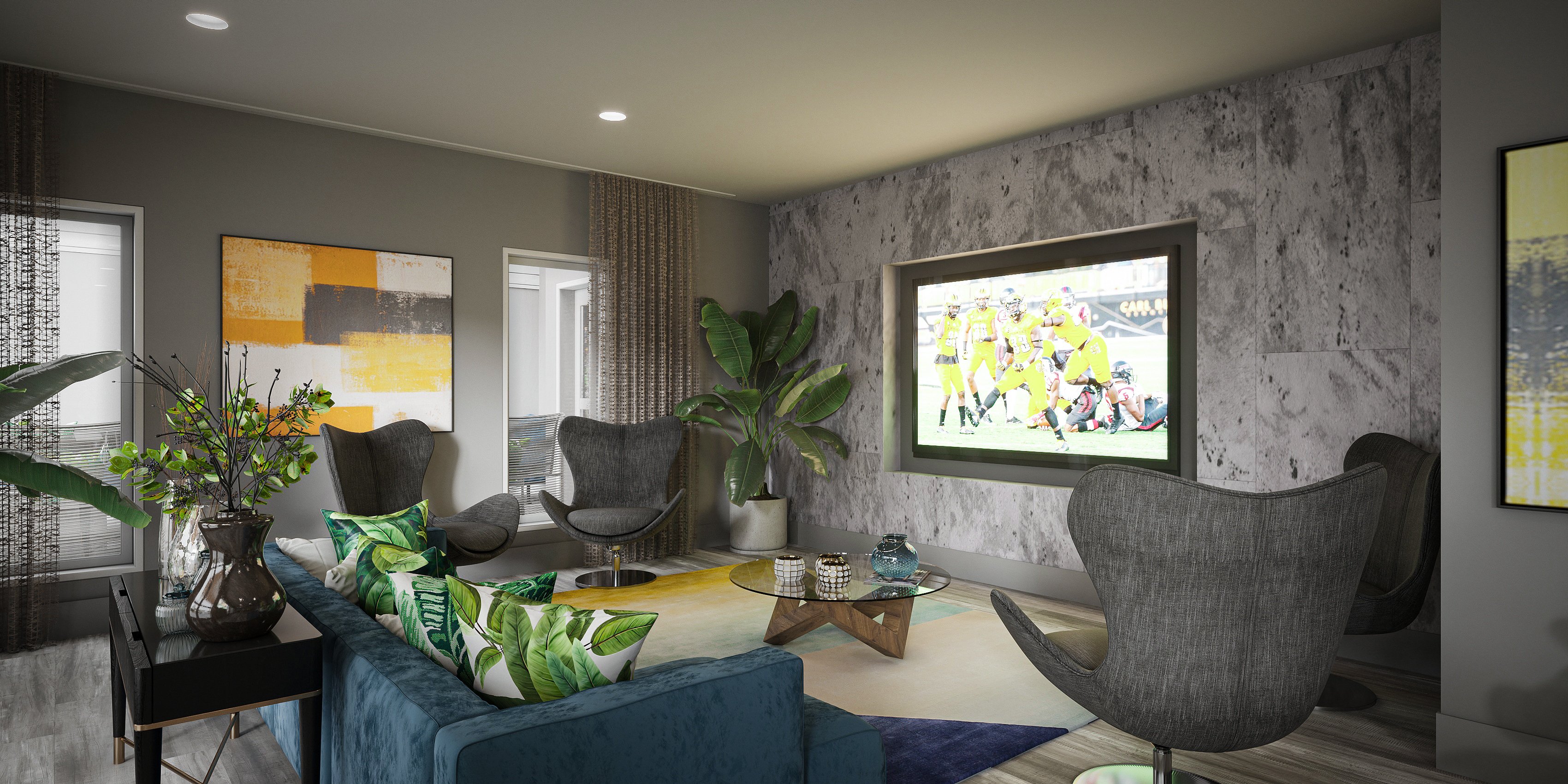 3D Rendering - Student Housing Clubroom