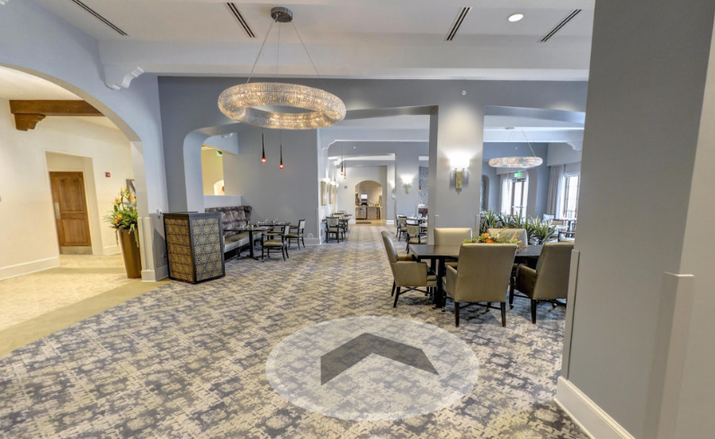 senior living dining area