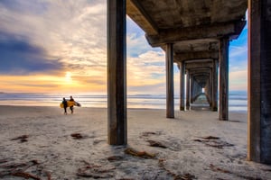 Scripps Pier - San Diego, CA (With Surfer)