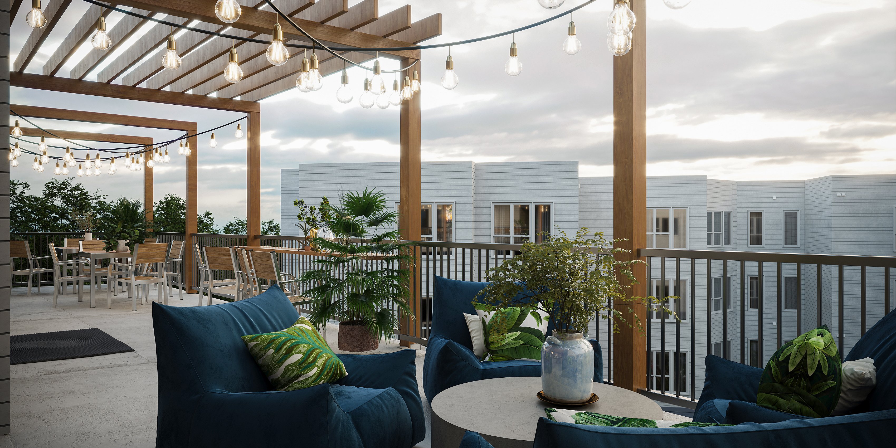 3D Rendering - Student Housing Rooftop