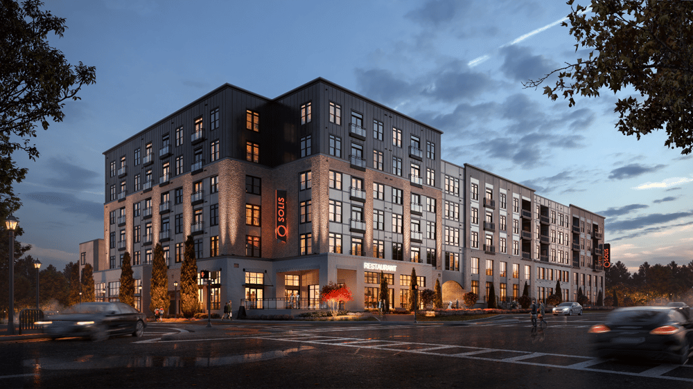 Nighttime Exterior 3D Rendering