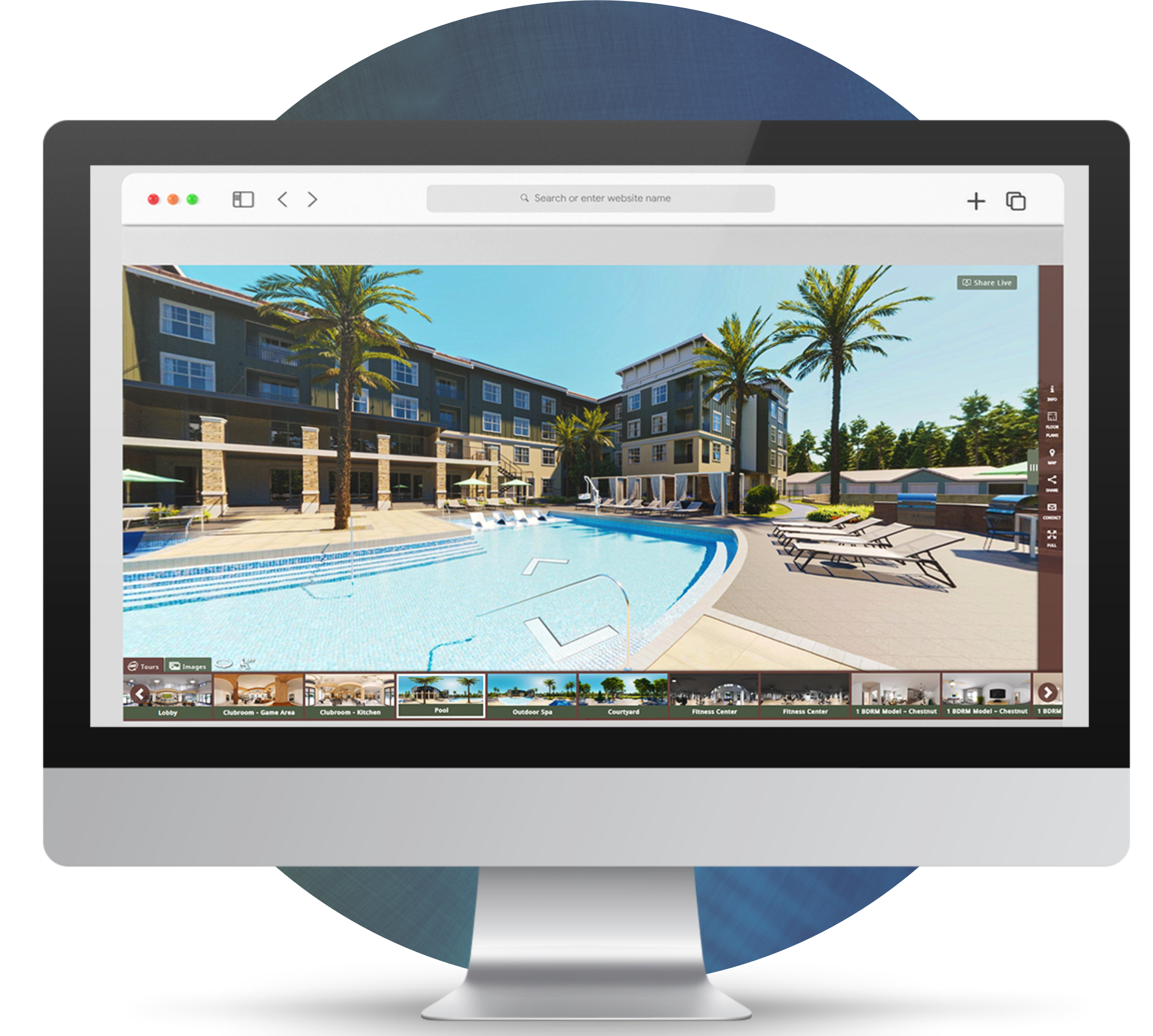 TourBuilder Pro on an iMac screen