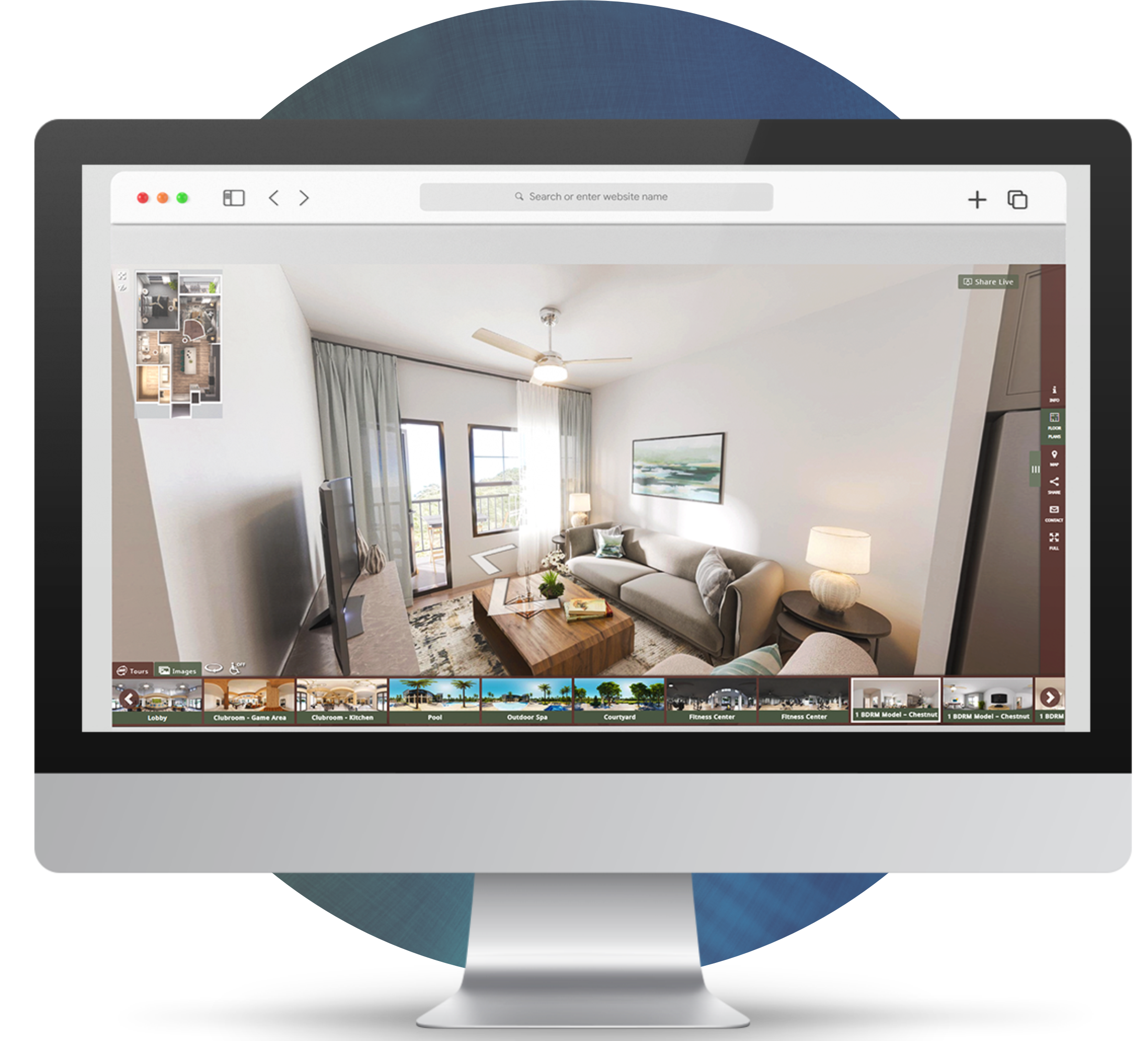 TourBuilder Pro on an iMac screen