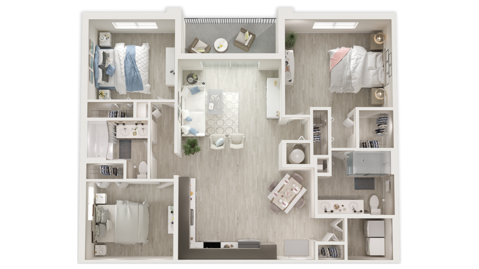 3D Floor Plan of an apartment unit