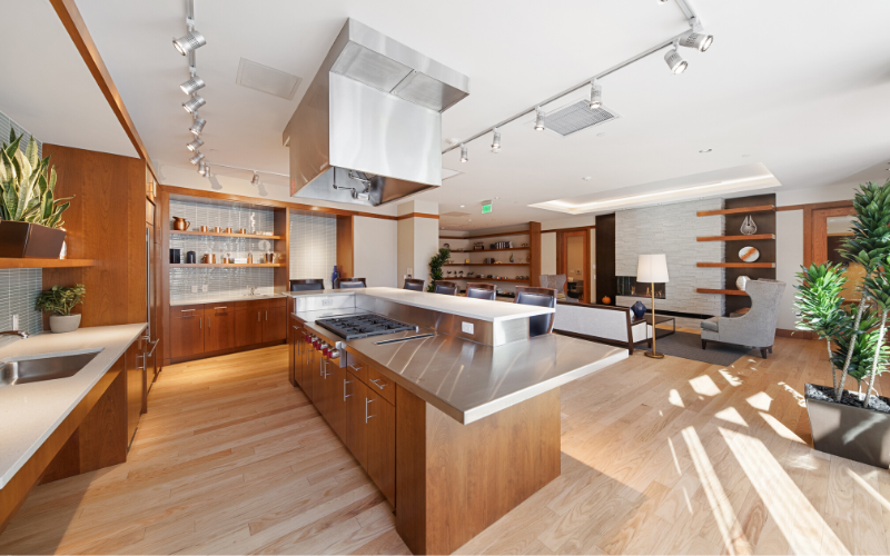 Professional interior photography of a kitchen in a luxury apartment