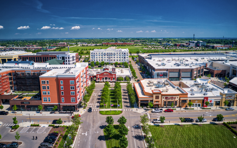 Professional drone photography of commercial real estate